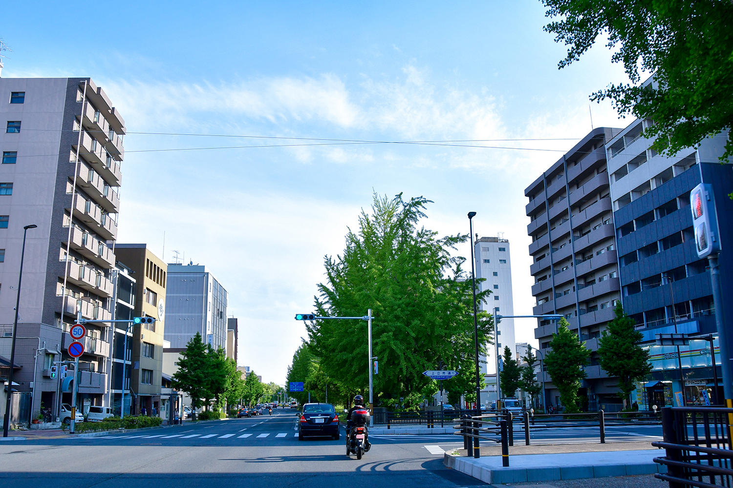 だんだん交通量が増えてきました。