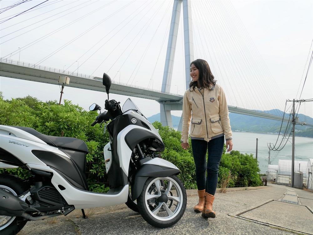 今回、一緒に旅をしてくれたトリシティ125ccですが、安定性抜群で、小回りもきくので細い道や細かなターンも難なく走ることができました。
